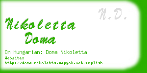 nikoletta doma business card